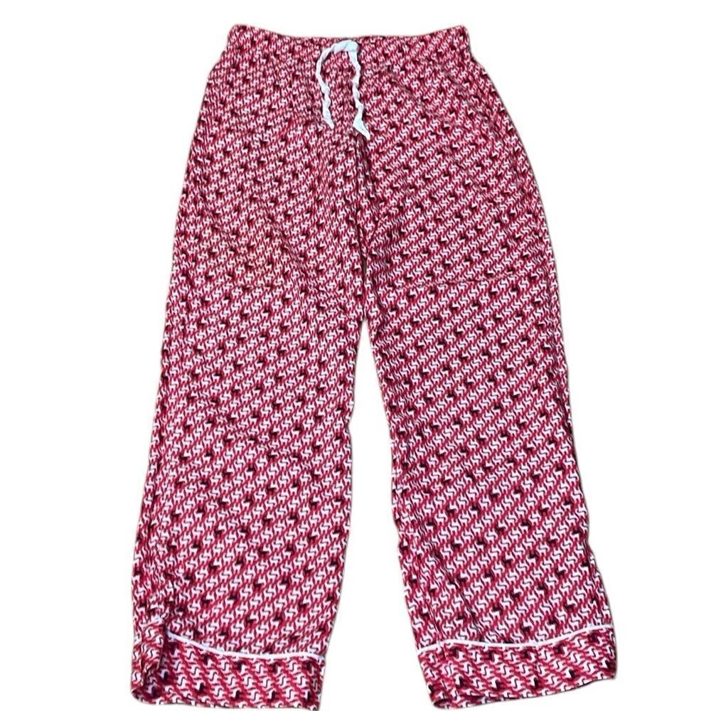 Victoria’s Secret Deer Holiday Pajama Plants , PJ lounge, Red white, XS